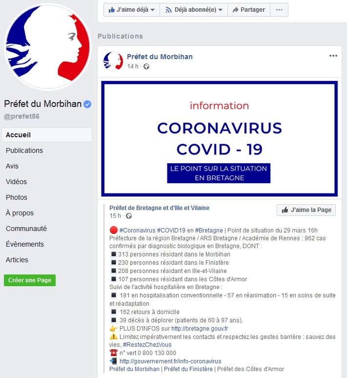 Coronavirus_¨réfecture_Point de situation au 29 mars 2020