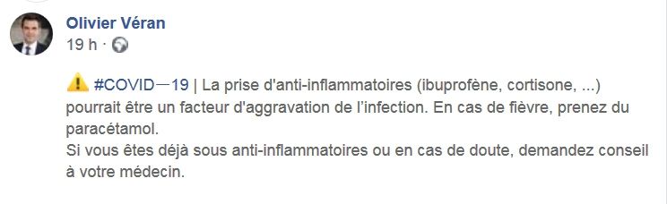 Coronavirus_Anti-inflammatoires à bannir