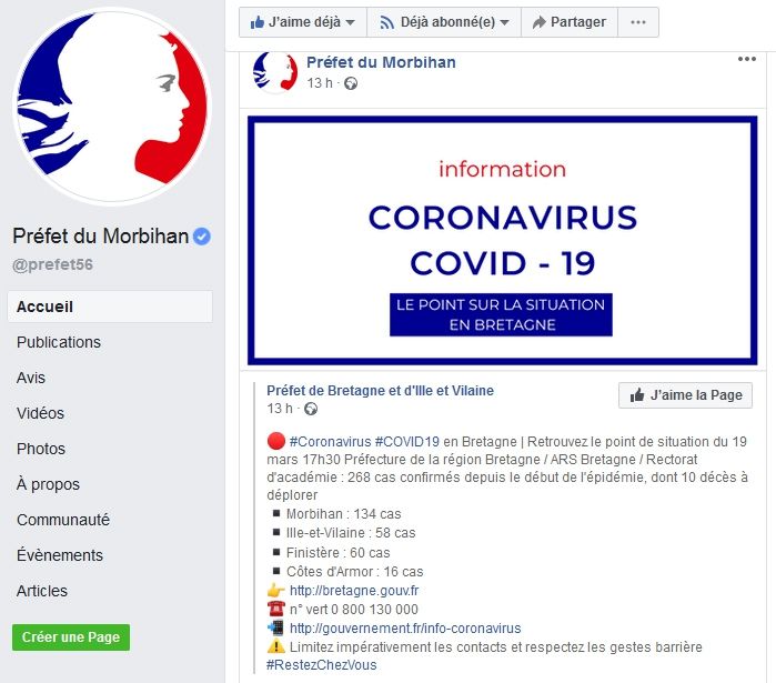 Coronavirus_Etat de la situation en Morbihan_20 mars 2020
