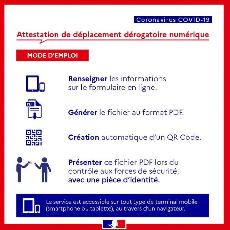 Coronavirus_Ministère de l'Intérieur_Attestation en version numérique