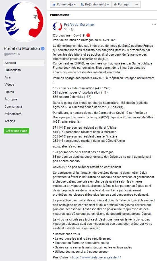 Coronavirus_Préfecture_Bilan au 16 avril 2020