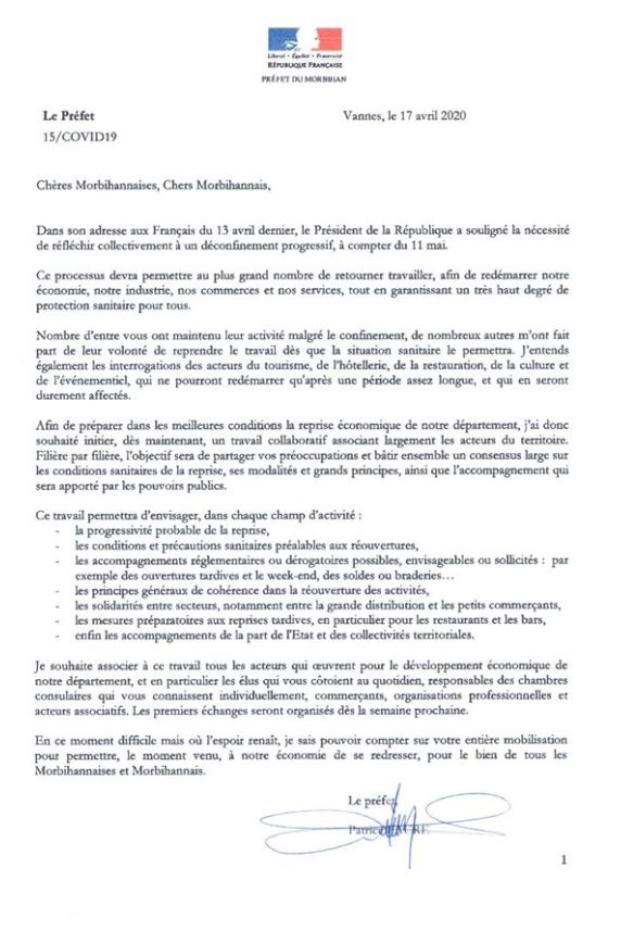 Coronavirus_Préfecture_Courrier du 17 avril 2020