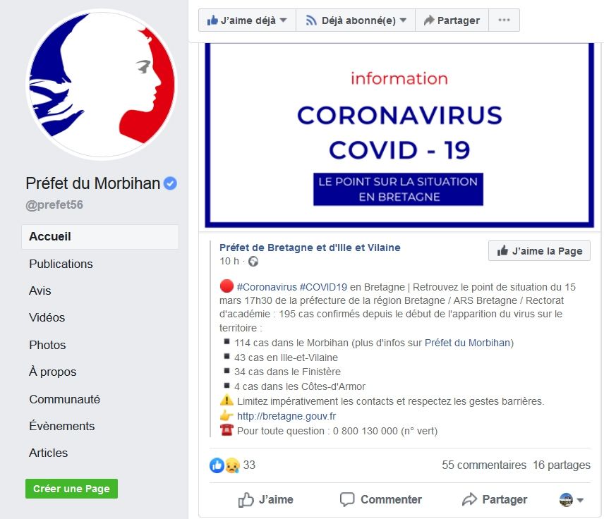 Coronavirus_Préfecture_Lundi 16 mars 2020