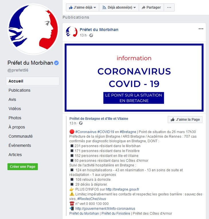 Coronavirus_Préfecture_Point de situation au jeudi 26 mars 2020