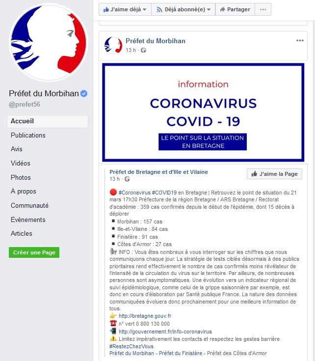 Coronavirus_Préfecture_Point de situation_samedi 21 mars 2020