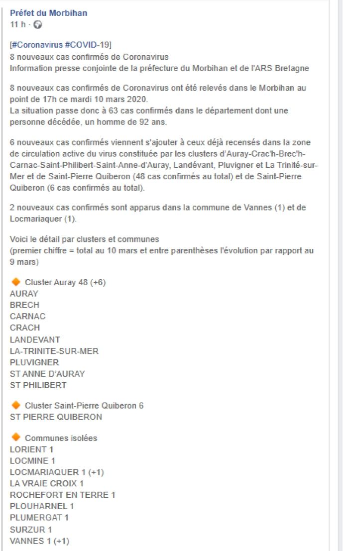 Coronavirus_Préfecture_10 mars 2020 21h