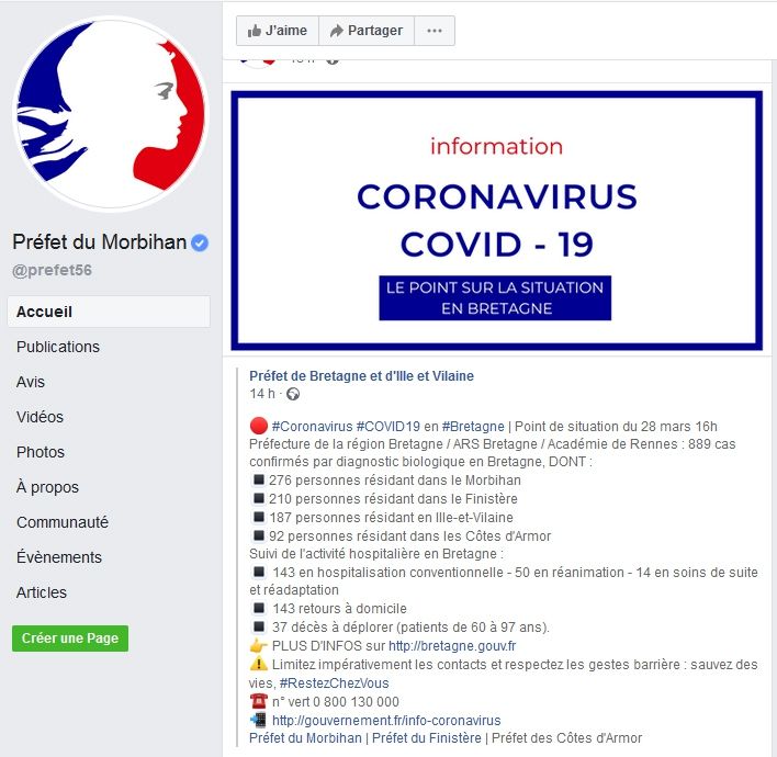 Coronavirus_Préfecture_Point de situation au 29 mars 2020